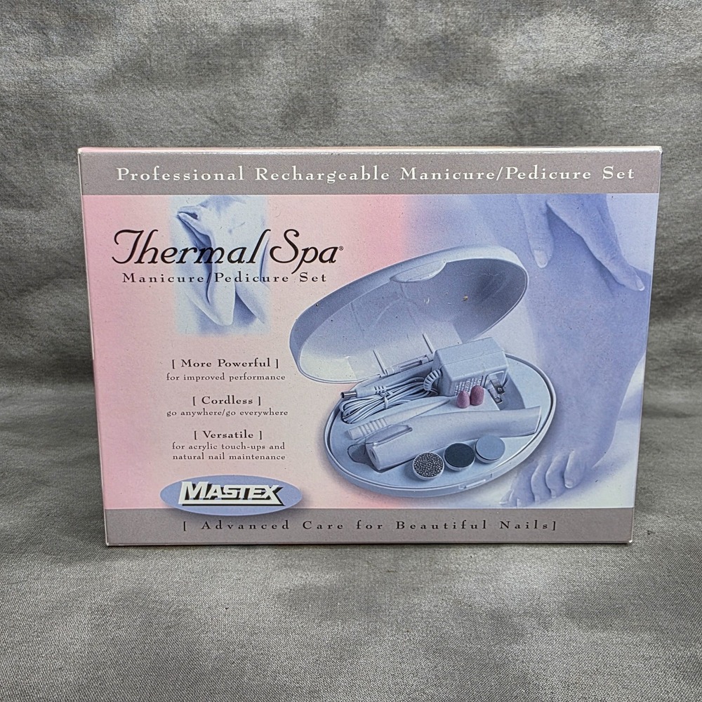Mastex Thermal Spa Manicure/Pedicure Set Rechargeable Cordless NIB